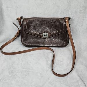 Coach 2007 Vintage Chelsea Crossbody Bag in dark brown pebbled leather